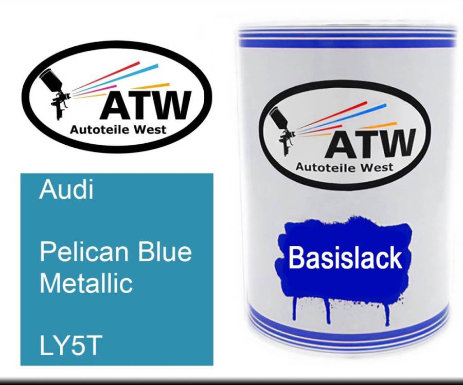 Audi, Pelican Blue Metallic, LY5T: 500ml Lackdose, von ATW Autoteile West.